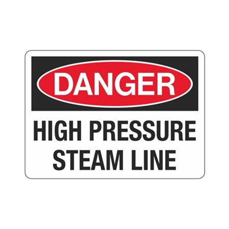 Danger High Pressure Steam Line Sign